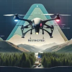"Drone de resgate em ação em área de difícil acesso, projetado por startups para operações de emergência e busca, ilustrando a inovação tecnológica em resgates humanitários."