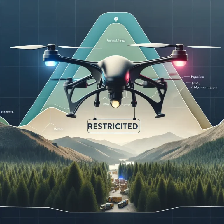 "Drone de resgate em ação em área de difícil acesso, projetado por startups para operações de emergência e busca, ilustrando a inovação tecnológica em resgates humanitários."
